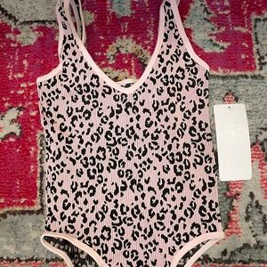 Pink Cheetah Ribbed Bodysuit